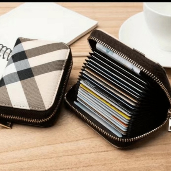 "Luxury style" Plaid credit-card accordion wallet - Picture 2 of 3